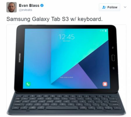 Опубликован рендер Samsung Galaxy Tab S3