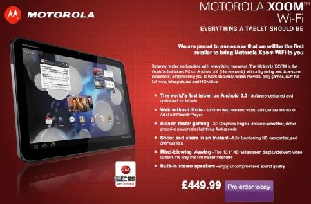  Motorola XOOM  3G  4