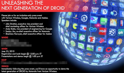 Свежий Motorola Droid представят 23 июня