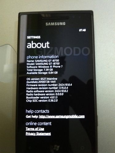 Samsung GT-i8700 - Windows Phone 7      8  