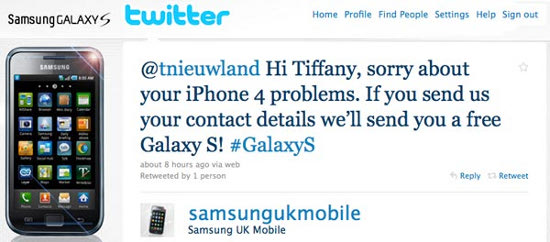 Samsung:   iPhone 4 -  Galaxy S 